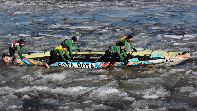 Eiskanurennen in Québec